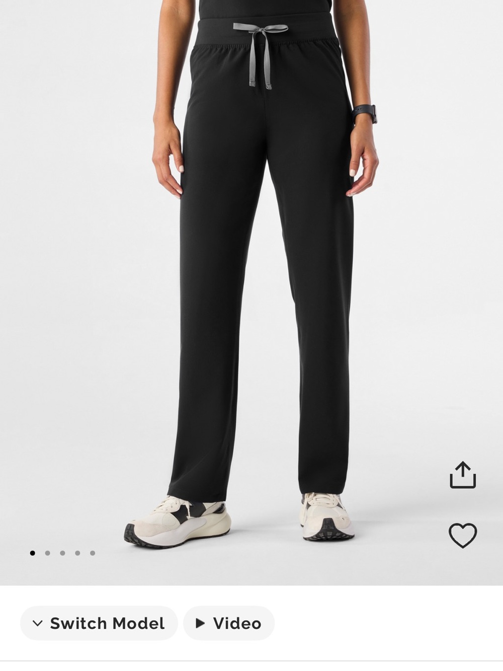 Figs Black high waist livingston scrub pants